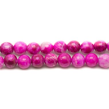 10pc - Perles de Pierre - Jaspe Fuchsia Boules 6mm  4558550026972