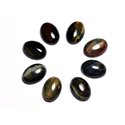 1pc - Cabochon Pierre semi précieuse - Oeil de Tigre et Faucon Ovale 18x13mm - 8741140005501 