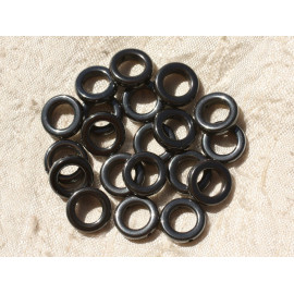 10Stk - Steinperlen - Hämatit Donuts Kreise 14mm - 4558550030078