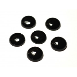 4Stk - Stein Cabochons - Schwarz Onyx Rund 8mm - 4558550031884