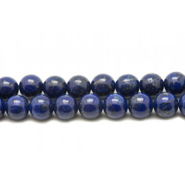 Fil 39cm 60pc environ - Perles Pierre Lapis Lazuli Boules 6mm bleu nuit roi doré