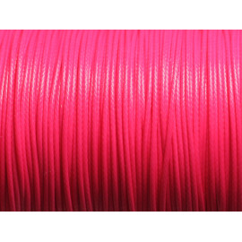 180 meter spool - Waxed Cotton Cord 1mm Neon Pink