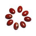 1pc - Cabochon Pierre Jaspe Rouge Ovale 20x15mm Marron Rouge Brique - 7427039743068