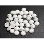 1pc - Cabochon Pierre Howlite Rond 16mm blanc gris - 7427039743358