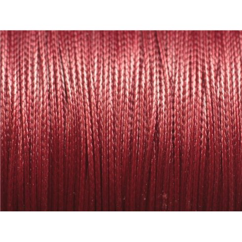 10 mètres  - Cordon Coton Ciré Rouge Bordeaux 0.8mm   4558550024633