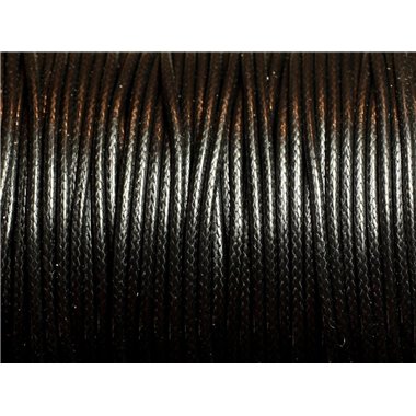 5 Mètres - Cordon de Coton Ciré 1mm Noir   4558550080530 