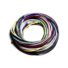 Lot 10 Mètres - Fil Cordon Coton Ciré 2mm Multicolore - 4558550087645