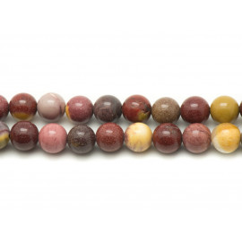 Thread 39cm approx 63pc - Stone Beads - Mokaïte Jasper 6mm Balls