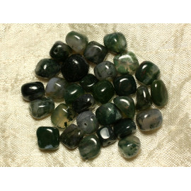 20pc - Perles Pierre - Agate mousse Boules 4mm vert blanc - 7427039738293