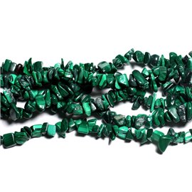 40pz - Chip di perline seme - Malachite 4-10mm - 4558550030214