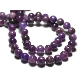 20pc - Stone Beads - Lepidolite Balls 4mm Purple Mauve - 4558550084620