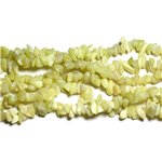 Fil 89cm 260pc env - Perles de Pierre - Jade Jaune Citron Rocailles Chips 5-10mm 