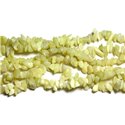 Fil 89cm 260pc env - Perles de Pierre - Jade Jaune Citron Rocailles Chips 5-10mm 