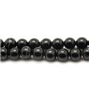 10pc - Perles de Pierre - Agate Noire Boules 6mm   4558550038951