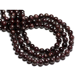 10pc - Stone Beads - Garnet Balls 6mm - 4558550037244