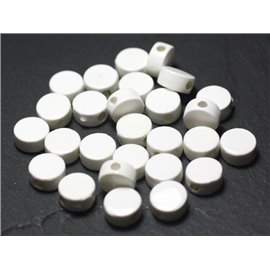 copy of 100pc - Porcelain Ceramic Beads Palets 8mm White