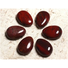 Colgante de piedra semipreciosa - Amapola de jaspe rojo 25 mm 4558550030658